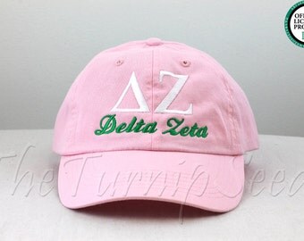 Delta Zeta Sorority Baseball Cap - Custom Color Hat and Embroidery.