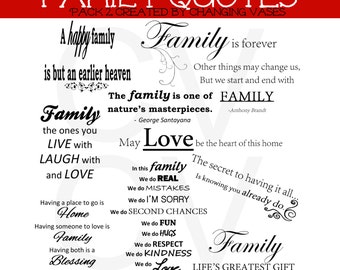 Printable Instant Download Family Word Art Collection 10 Quotes Words ...