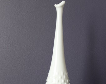 Fenton Hobnail Milk Glass Footed Bud Vase