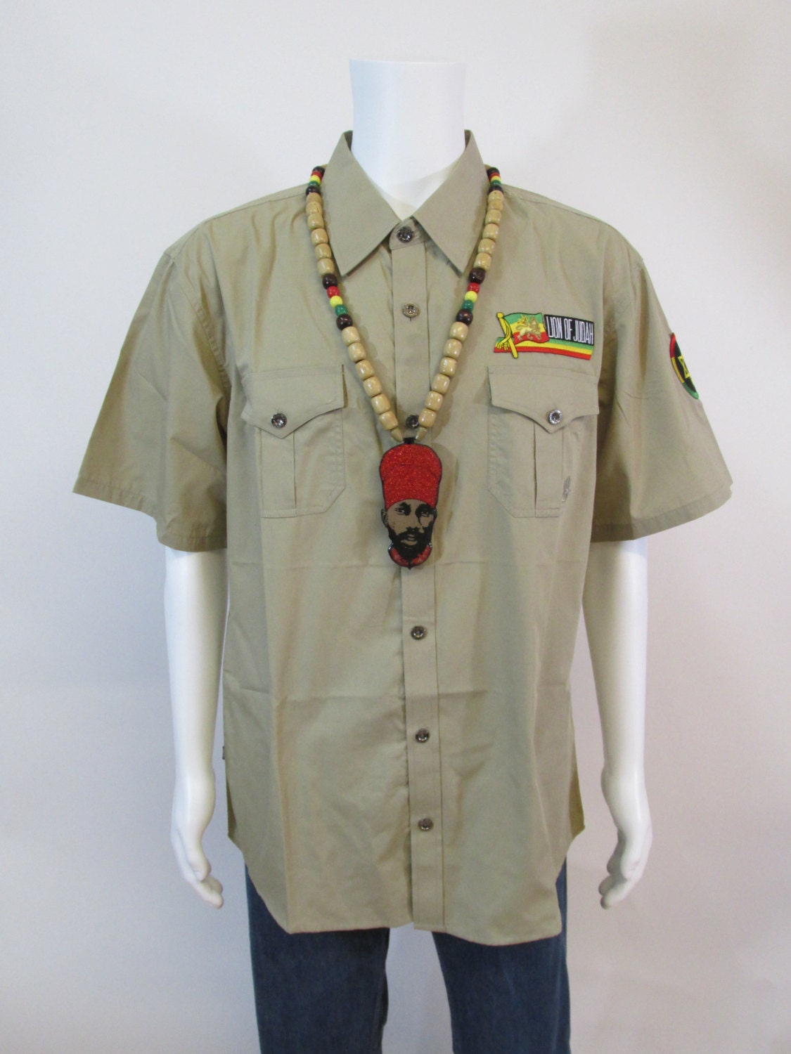 rasta button down shirts