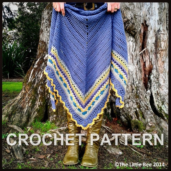 Crochet Shawl Pattern Instant Download Sunday Shawl