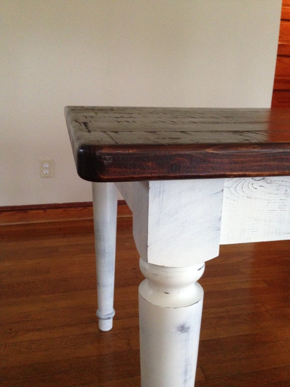 Farm Table Shabby Chic Distressed Weathered by SugarMtnWoodworks