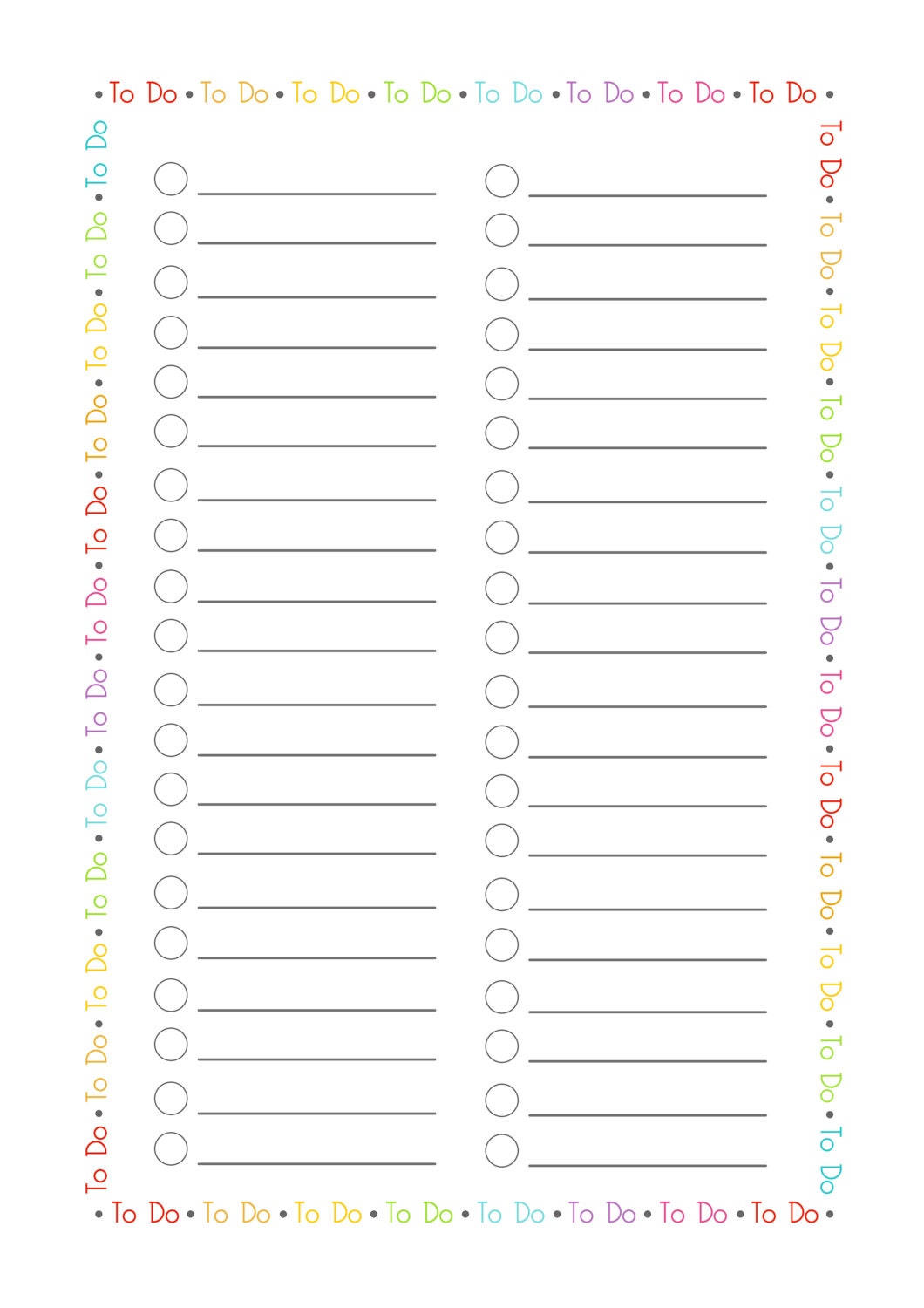 Printable to do list various layouts for planner for