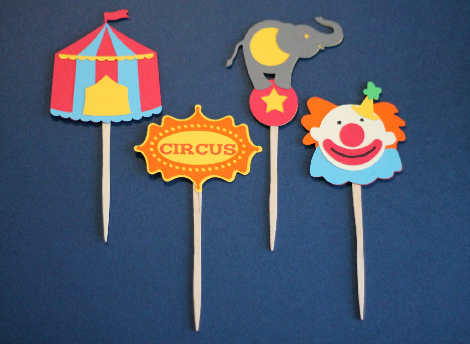 Circus Theme Cupcake Toppers Set of 12