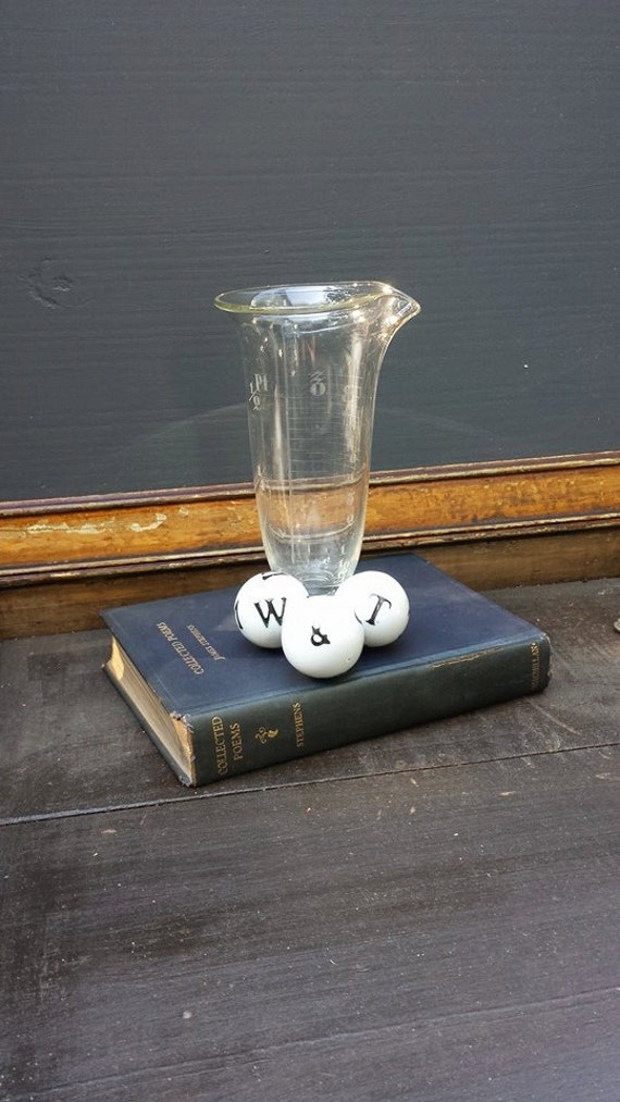 Reserved for A. Antique Apothecary Glass Beaker Etched