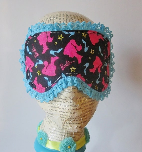 Barbie Inspired Fabric Sleep Mask spa mask by KrissysCraftyKitsch