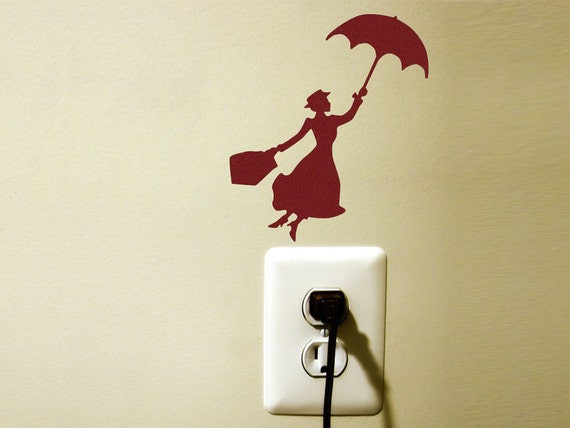 mary poppins velvet wall sticker  kid's room red by Mirshkastudio