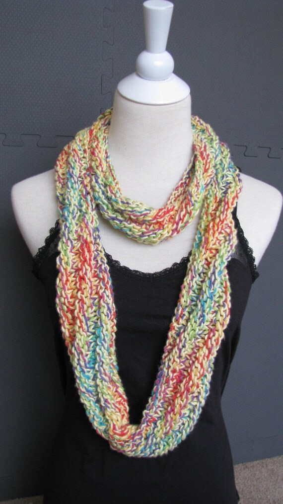 Knitted Scarf hand knit infinity Scarf circle scarf Extra