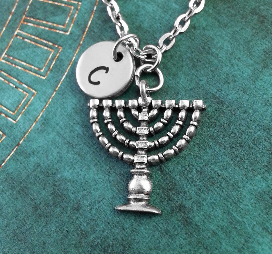 Menorah Necklace Personalized Necklace Menorah Pendant