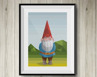 David the GNOME Art polygonal | David the Gnome polygonal art