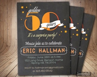 50th Birthday Invitation, Adult Birthday Invitation, DIY Printable Invitation, Men Birthday Invitation, 60th Birthday Invitation