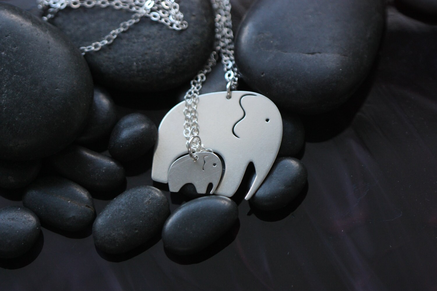 SALE Mother Daughter Elephant Necklaces Mom and by IvyByDesign