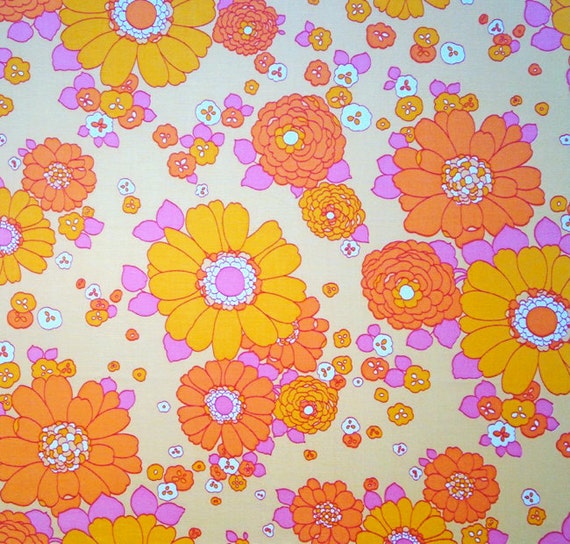 retro vintage 70s fabric