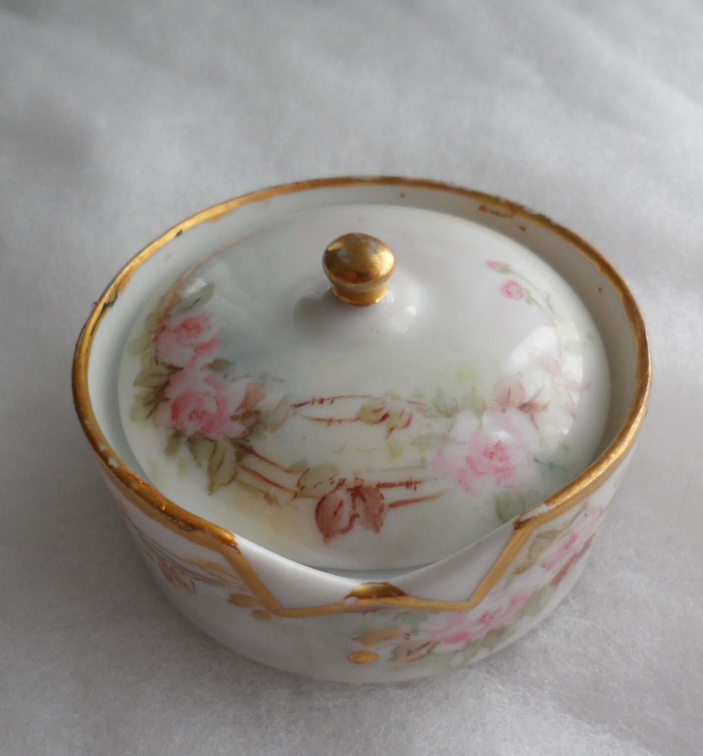 rosenthal antique trinket dish circa 1902 gold trim