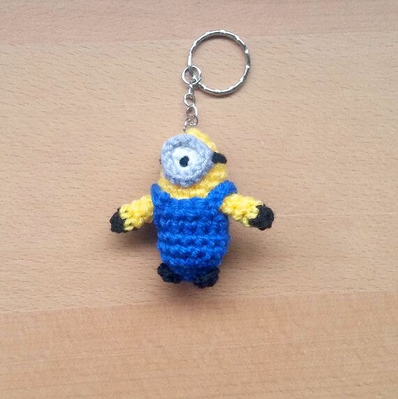 Items similar to Mini amigurumi Minion Keychain on Etsy