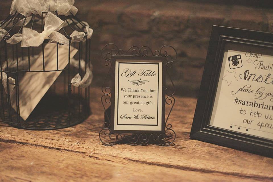 Wedding Gift Sign Reception Table Sign Thank You Sign from