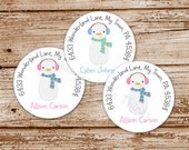 Set of 20 Snowman Address Labels, Stickers | Personalized | Return Address Labels (Boy & Girl Choices) Il_170x135