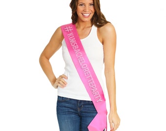 Hashtag # Rhinestone Sash - custom sash, personalized sash, customized sash, Bride, birthday, sweet 16, baby shower, instagram, Twitter