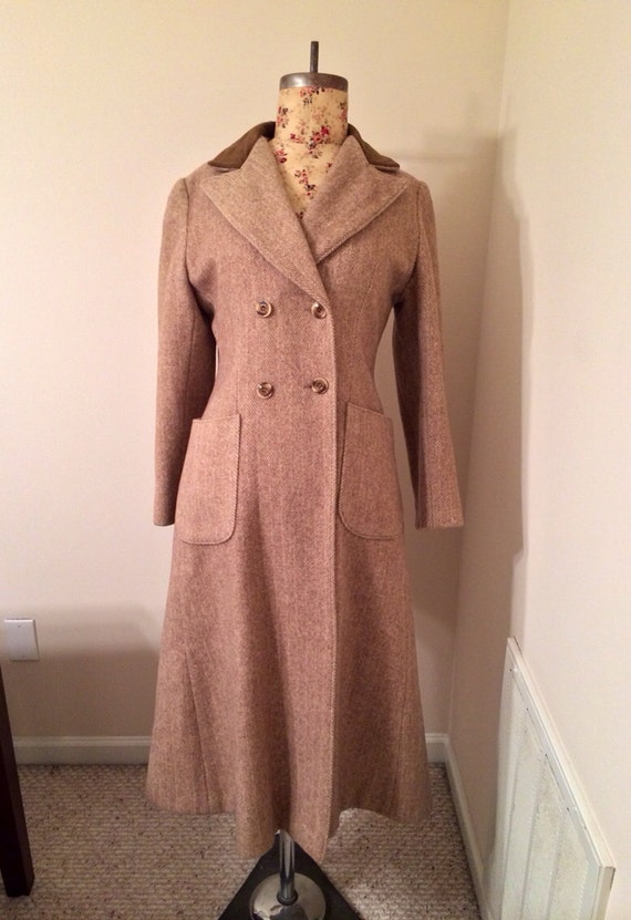 Vintage ILGWU Tan Long Wool Coat
