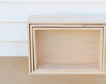 Nesting wood boxes, natural pine wooden box, pine nested container, set of 3, 2 or 1 boxes for storage home decor