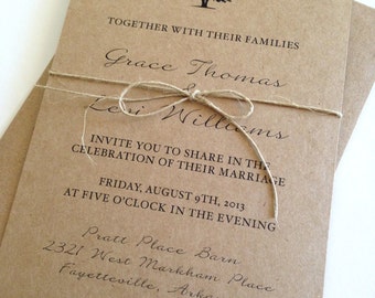 Rustic Barn Wedding Invitations by LemonInvitations on Etsy