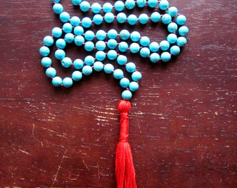 Garden of Earthly Delights, Mala Beads, Turquoise, 108 Mala Beads, Mala Necklace, Prayer Beads, GardenofEarthlyDelights, Yoga Jewelry