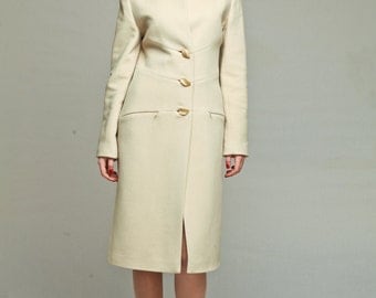 White wool coat | Etsy