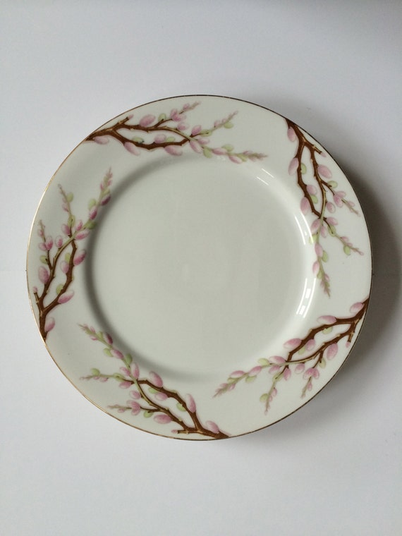 Vintage Kent China White Porcelain Plates Spring