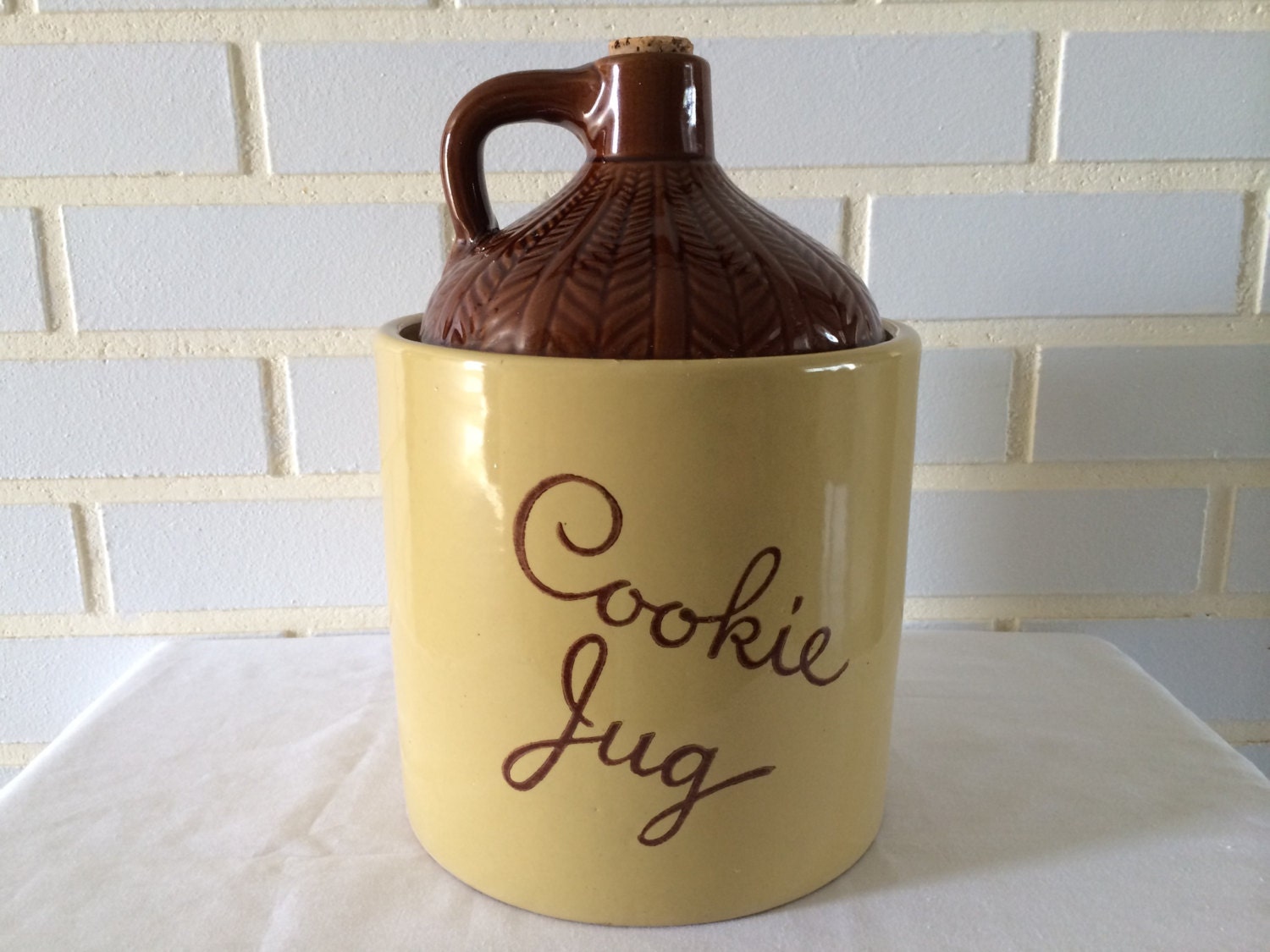 Monmouth Pottery Cookie Jug / Jar by SweetestCollections on Etsy