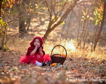 Little Red Riding Hood Costume Cape & Tutu Halloween Costume For Baby Girls Toddler Child