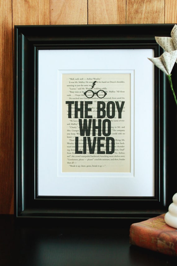 The Boy Who Lived Harry Potter Book Page Print Harry