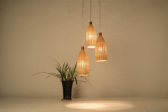 Flasche Form Bambus Und Holz Anhänger Deckenlampe Lampe