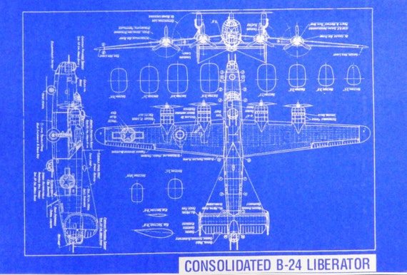 Consolidated B-24 Liberator Blueprint by BlueprintPlace2 on Etsy