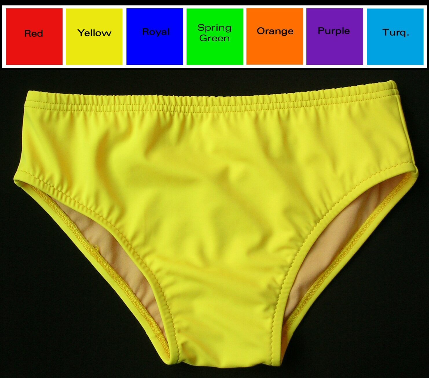 Mens Swim Brief Swimsuit in Red Yellow Blue Green Orange