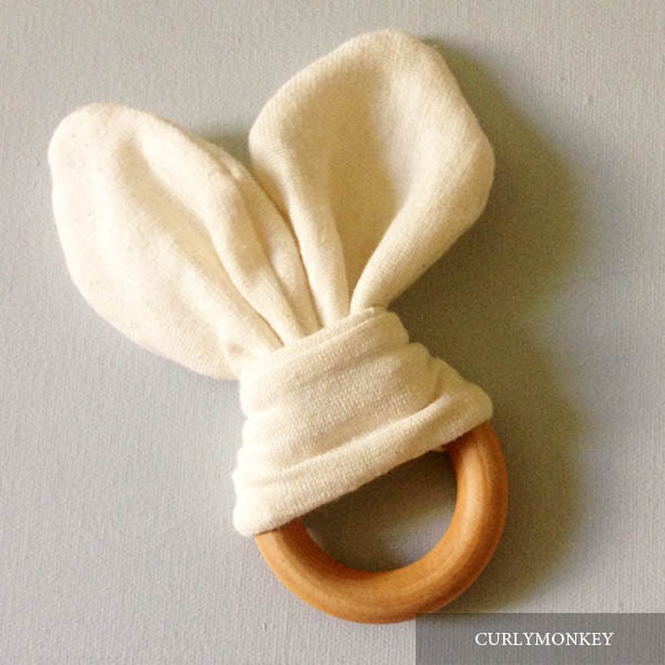 Organic Baby Teething Ring Natural Wooden Teether
