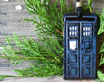 Police Box Christmas Ornament - Tardis Inspired - Doctor Who Inspired - Whovian - IN STOCK