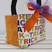 Halloween Candy Basket Bucket Bin - Trick or Treat Letters Fabric - One Of A Kind