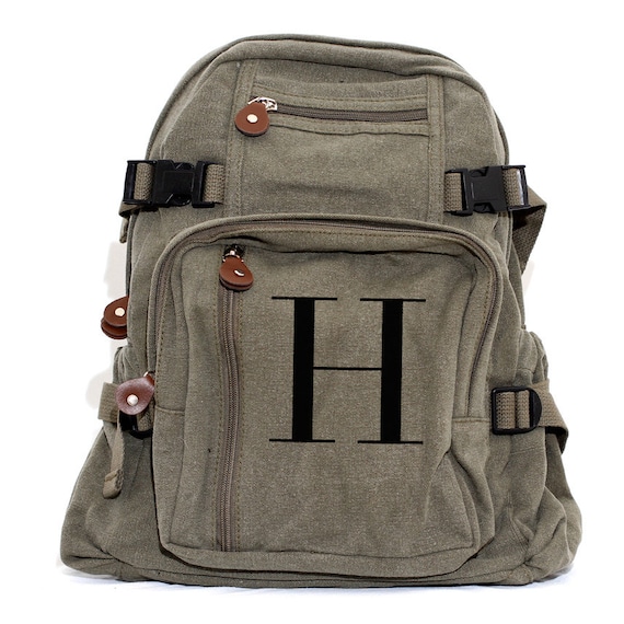 Monogram Backpack Personalized Canvas Backpack School