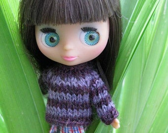 Petite Blythe doll basic sweater knitting PATTERN - instant download - permission to sell finished items