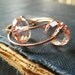 rose gold hoops vintage beads pale peachy pink faceted lucite beads crystal like womens jewelry