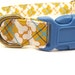 LAST ONES - Barkberry - Organic Cotton LARGE Dog Collar Gold Yellow Bones Plaid- All Antique Brass Hardware