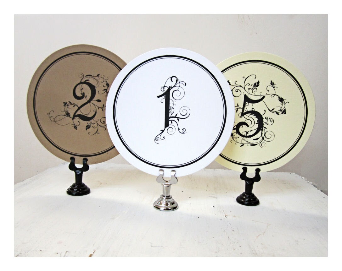 Round Table Numbers Wedding Table Cards Rustic Wedding