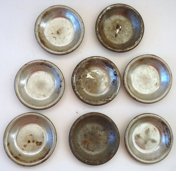 Eight tin maple sugar molds antique vintage candy primitive