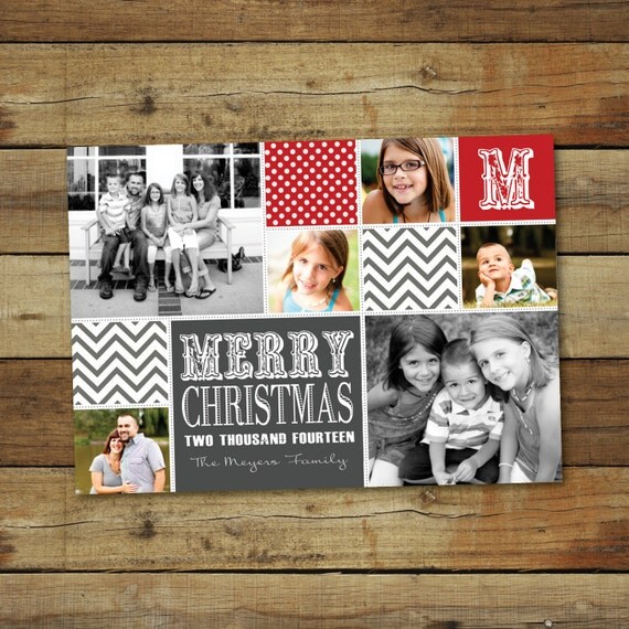 items similar to christmas card photo collage in red and online christmas photo cards