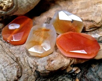 Large beads Gemstone natural faceted red agate gemstone beads quantity 4 M14