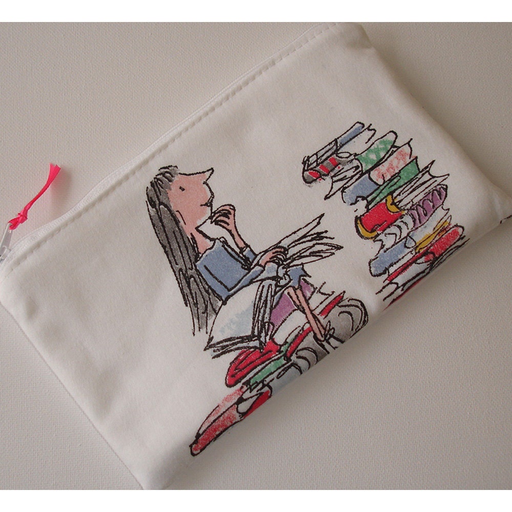 Pencil Case Matilda Zipped Pouch Purse MakeUp Cosmetics