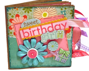 Happy Birthday Scrapbook - Sweet Birthday Girl - Mini Birthday Photo Album