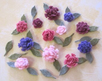 Tiny Felt Flowers and Leaves Berry Assortment