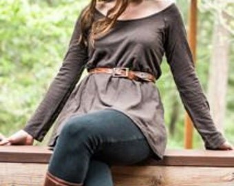 Hemp Knit // Long Sleeve Tunic Top // Eco Fashion