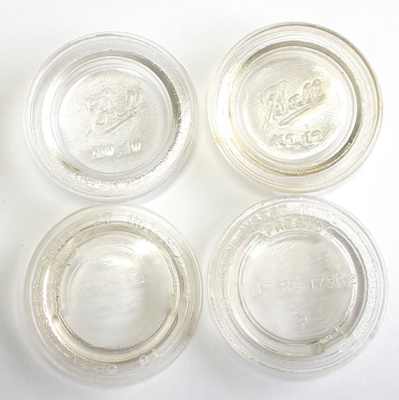 Canning Jar Lid Liner . Set of 4 Vintage Glass Canning Jar